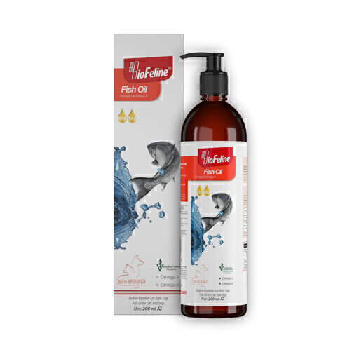  تصویر روغن ماهی سگ و گربه بیوفلاین حجم 200 میلی لیتر 