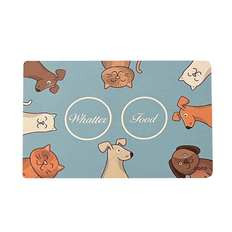  عکس مت زیر آب و غذای پت کوکوپت Cocopet Mat سایز کوچک طرح جای ظرف آب و غذا 